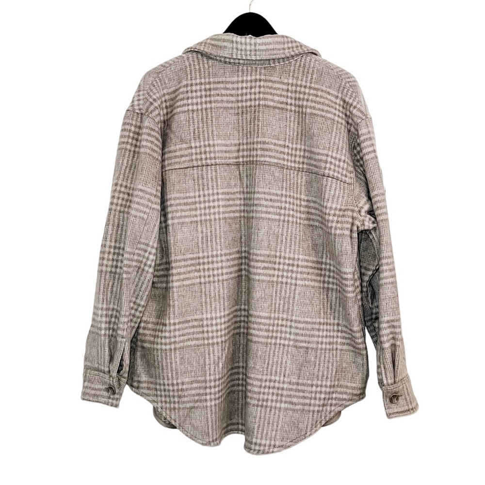 NWT Joie Thick Flannel Fleece Oversized Shirt Jacket Tan - Picture 3 of 4